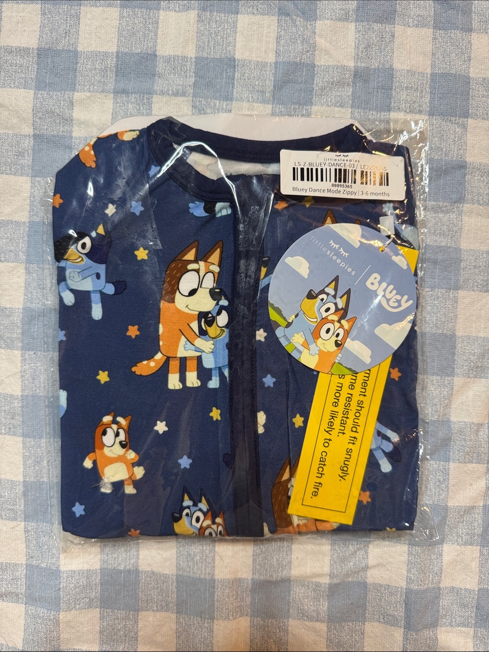 Little Sleepies Navy Bluey Print Zip Pajama Set